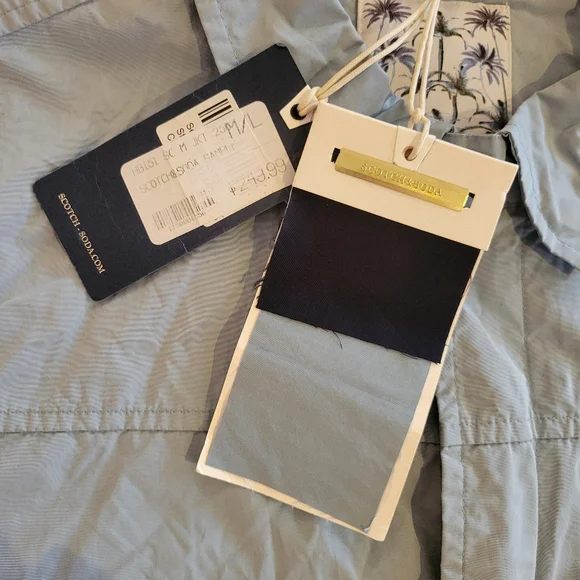 NWT Scotch & Soda Blue Lightweight Zip Collared Jacket - Picture 4 of 8